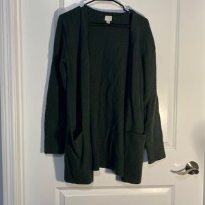 dark green cardigan